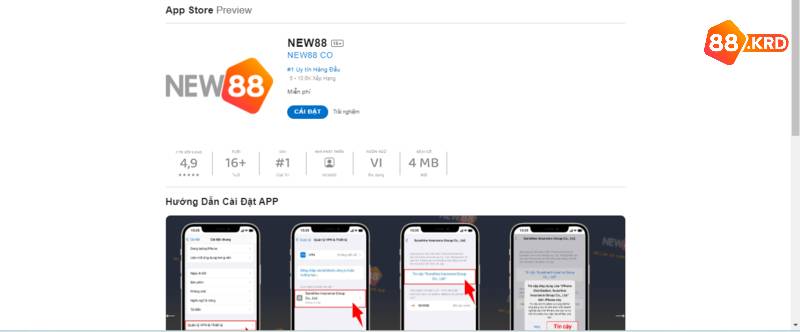 Quy trình tải ứng dụng New88 trên hệ điều hành Android
