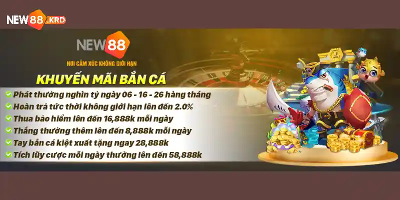 Chơi bắn cá nhận quà cực đã từ New88