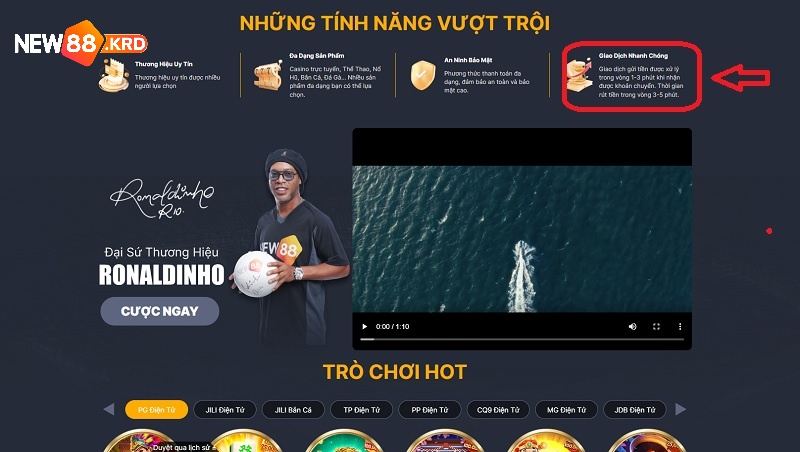 New88 xử lý giao dịch nhanh chóng chỉ trong từ 3 đến 5 phút